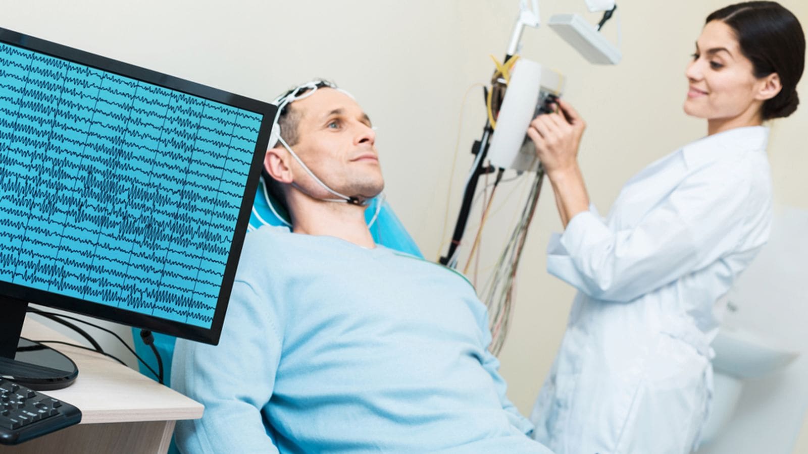 Man on an EEG procedure